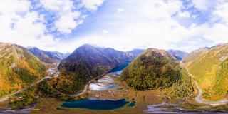 九寨沟_九寨沟诺日朗瀑布金秋全景
